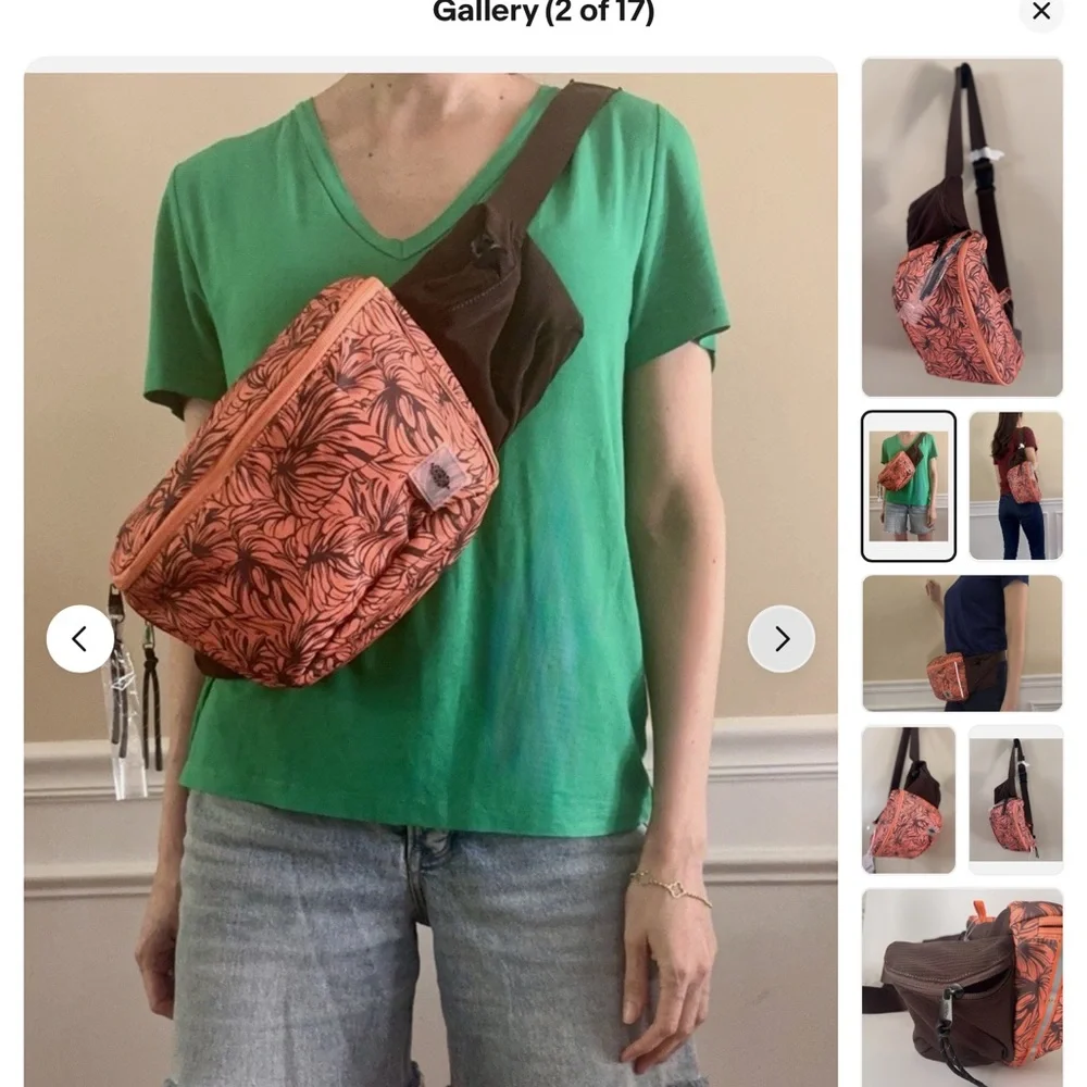 Free People! FP Movement Happy Camper Sling Bag In Monstera Brown NWT!